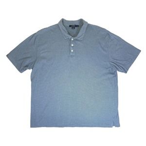 J. Crew Polo Shirt Men's X-Large XL Pinstripe Short Sleeve Blue 100% Cotton‎ EUC